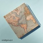 دفتر بی خط طرح نقشه با کاغذ کاهی