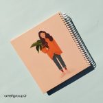 دفتر نقاشی با جلد طرحدار و کاغذ کاهی