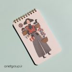 دفتر یادداشت سیمی با جلد دخترانه